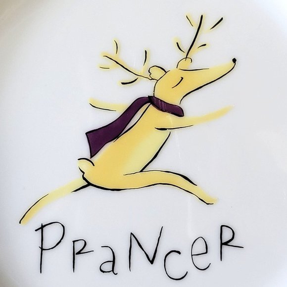 Pottery Barn Christmas Santa's Reindeer Porcelain Salad Plate - Prancer - Picture 2 of 4